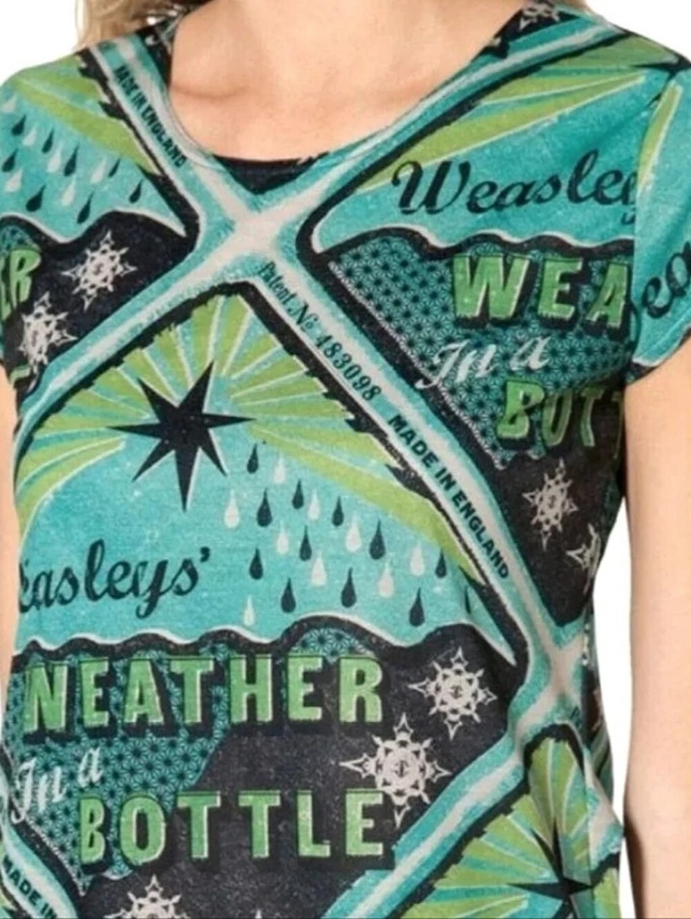 Blackmilk Harry Potter Weasley's Weather in a Bottle Wizard Wheezes Cropped Tee